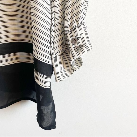 𝅺Joie Modine Striped Pintuck Blouse Silk - Picture 9 of 11
